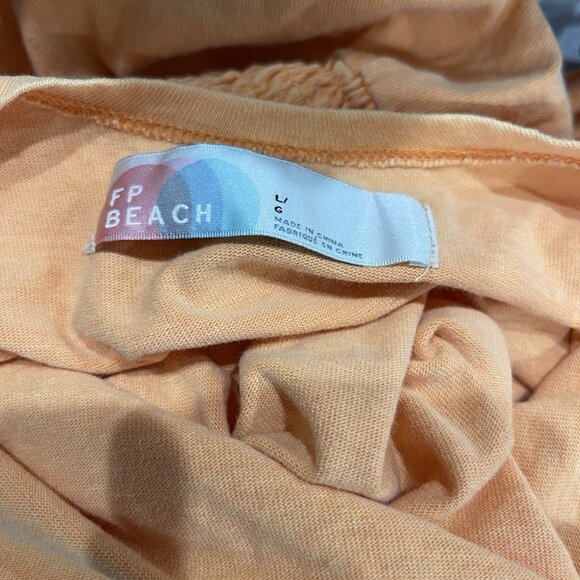 FP Beach Free People Jenny Mini Dress Orange Melo Pearl Size Medium - Picture 10 of 10